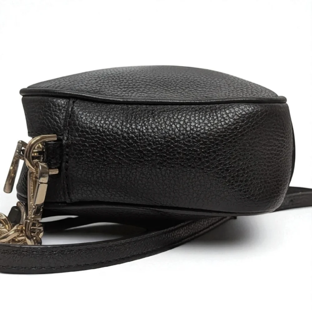 Michael Kors Ginny Crossbody Camera Bag in Black Pebbled Leather Jet Set Bag - Picture 4 of 16